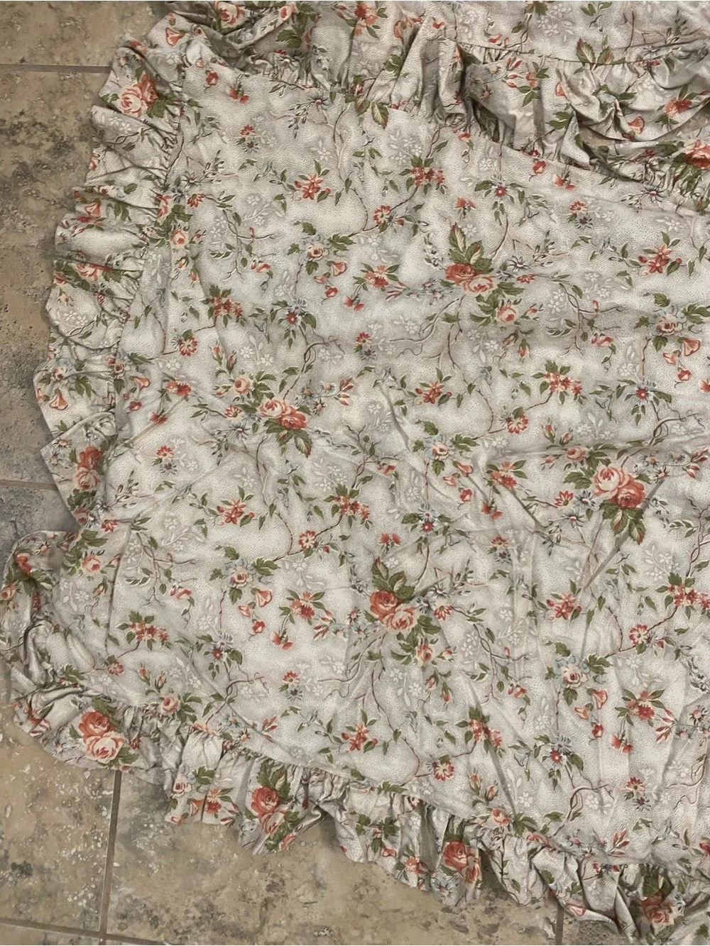 Vintage Rare Lauren Ralph Lauren Cole Brook Ruffled Floral Pillow King Shamsi